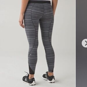 LULULEMON Leggings Inspire Tight II Mesh Cyber Black Deep Coal Black Women's 4